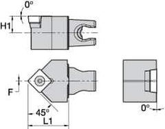 Kennametal - Neutral Cut, Size KM25, SC.. 120408 Insert Compatiblity, External Modular Turning & Profiling Cutting Unit Head - 30mm Head Length, Through Coolant, Series Screw-On - USA Tool & Supply