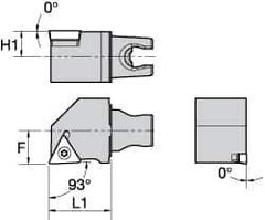 Kennametal - Right Hand Cut, Size KM25, TC.. Insert Compatiblity, External Modular Turning & Profiling Cutting Unit Head - 16mm Ctr to Cutting Edge, 30mm Head Length, Through Coolant, Series Screw-On - USA Tool & Supply