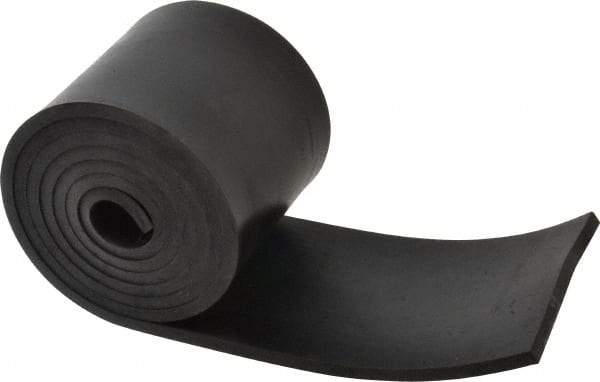 Made in USA - 1/4" Thick x 4" Wide x 60" Long, Buna-N Rubber Strip - Stock Length, 60 Shore A Durometer, 800 to 1,000 psi Tensile Strength, -20 to 170°F, Black - USA Tool & Supply