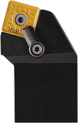 Seco - MSRN, Right Hand Cut, 75° Lead Angle, 1-1/2" Shank Height x 1-1/2" Shank Width, Negative Rake Indexable Turning Toolholder - 7" OAL, SNMG 643 Insert Compatibility, Series Multi-Directional Turning (MDT) - USA Tool & Supply