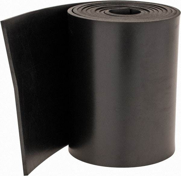 Made in USA - 1/8" Thick x 4" Wide x 60" Long, Neoprene Rubber Strip - Stock Length, 60 Shore A Durometer, 1,000 to 1,200 psi Tensile Strength, -40 to 212°F, Black - USA Tool & Supply