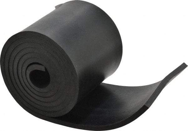 Made in USA - 1/4" Thick x 4" Wide x 60" Long, Neoprene Rubber Strip - Stock Length, 60 Shore A Durometer, 1,000 to 1,200 psi Tensile Strength, -40 to 212°F, Black - USA Tool & Supply