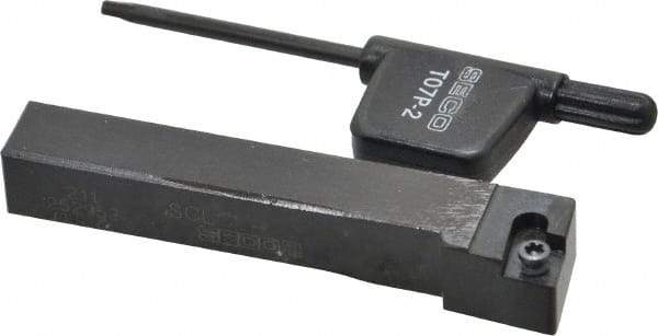 Seco - SCLC, Left Hand Cut, -5° Lead Angle, 3/8" Shank Height x 3/8" Shank Width, Neutral Rake Indexable Turning Toolholder - 2-1/2" OAL, CC..21.5. Insert Compatibility, Series Screw Lock - USA Tool & Supply