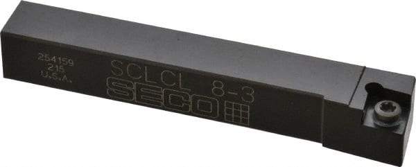 Seco - SCLC, Left Hand Cut, -5° Lead Angle, 1/2" Shank Height x 1/2" Shank Width, Neutral Rake Indexable Turning Toolholder - 3-1/2" OAL, CC..32.5. Insert Compatibility, Series Screw Lock - USA Tool & Supply