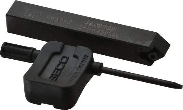 Seco - SCMC, Neutral Cut, 0° Lead Angle, 3/8" Shank Height x 3/8" Shank Width, Neutral Rake Indexable Turning Toolholder - 2-1/2" OAL, CC..21.5. Insert Compatibility, Series Screw Lock - USA Tool & Supply