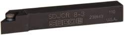 Seco - SDJC, Right Hand Cut, -3° Lead Angle, 1/2" Shank Height x 1/2" Shank Width, Neutral Rake Indexable Turning Toolholder - 3-1/2" OAL, DC..32.5. Insert Compatibility, Series Screw Lock - USA Tool & Supply