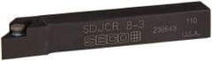 Seco - SDJC, Right Hand Cut, -3° Lead Angle, 1/2" Shank Height x 1/2" Shank Width, Neutral Rake Indexable Turning Toolholder - 3-1/2" OAL, DC..32.5. Insert Compatibility, Series Screw Lock - USA Tool & Supply