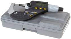 TESA Brown & Sharpe - 0 to 1.2 Inch Range, 0.0001 Inch Resolution, Standard Throat, IP54 Electronic Outside Micrometer - 0.0002 Inch Accuracy, Carbide Face, Includes Plastic Case - USA Tool & Supply