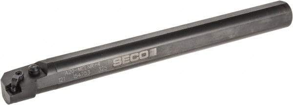 Seco - 1.53" Min Bore Diam, 14" OAL, 1-1/4" Shank Diam, MCLN Indexable Boring Bar - CNMG 432 Insert, Pin & Clamp Holding Method - USA Tool & Supply