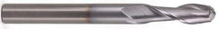 Atrax - 3/4" Diam, 1-1/2" LOC, 2 Flute Solid Carbide Ball End Mill - TiN Finish, Single End, 4" OAL, 3/4" Shank Diam - USA Tool & Supply