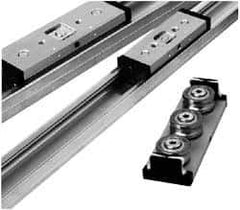 Pacific Bearing - 720mm OAL x 65mm Overall Width x 27mm Overall Height Self Lubricated Linear Guide Systems - 80mm Between Holes, 1338 Lb. Capacity - USA Tool & Supply