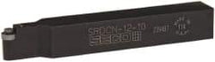 Seco - SRDC, Neutral Cut, 0° Lead Angle, 3/4" Shank Height x 3/4" Shank Width, Neutral Rake Indexable Turning Toolholder - 5" OAL, RCMT Insert Compatibility, Series Screw Lock - USA Tool & Supply