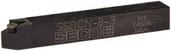 Seco - SSDC, Neutral Cut, 0° Lead Angle, 1/2" Shank Height x 1/2" Shank Width, Neutral Rake Indexable Turning Toolholder - 3-1/2" OAL, SC..32.5. Insert Compatibility, Series Screw Lock - USA Tool & Supply