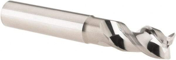 Iscar - 3/8", 3 Flute, Single End, Solid Carbide, 0.02" Corner Radius End Mill - 2-1/2" OAL, Right Hand Flute, 0.6" LOC, Right Hand Cut, 1-1/8" Extended Reach - USA Tool & Supply