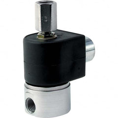 Parker - 24 VDC 1/8" NPT Port Stainless Steel Three-Way Direct Acting Solenoid Valve - USA Tool & Supply