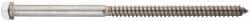 Value Collection - 1/4" Screw, 5" Length Under Head, Stainless Steel, Hex Head Lag Screw - Uncoated, Grade 18-8 - USA Tool & Supply