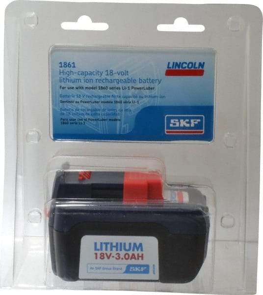 Lincoln - 18 Volt, Grease Gun Battery - Lithium-Ion, 1 hr Charge Time & 3 Ah Battery Capacity - USA Tool & Supply