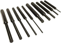 Mayhew - 10 Piece, 1/8 to 3/8", Pin Punch Set - Alloy Steel, Comes in Vinyl Pouch - USA Tool & Supply