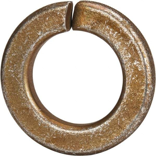 Made in USA - 5/8", 0.156" Thick Split Lock Washer - 1060 Spring Steel, Zinc Yellow Dichromate Finish, 0.628" Min ID, 0.641" Max ID, 1.073" Max OD - USA Tool & Supply