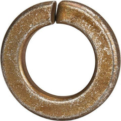 Made in USA - 5/8", 0.156" Thick Split Lock Washer - 1060 Spring Steel, Zinc Yellow Dichromate Finish, 0.628" Min ID, 0.641" Max ID, 1.073" Max OD - USA Tool & Supply