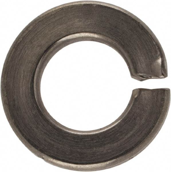 Made in USA - 1/4", 0.062" Thick Split Lock Washer - 400 Stainless Steel, Passivated Finish, 0.252" Min ID, 0.26" Max ID, 0.487" Max OD - USA Tool & Supply