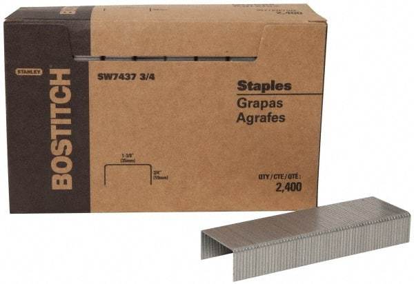 Stanley Bostitch - 1-3/8" Wide Steel Crown Staples - 5/8" Leg Length - USA Tool & Supply