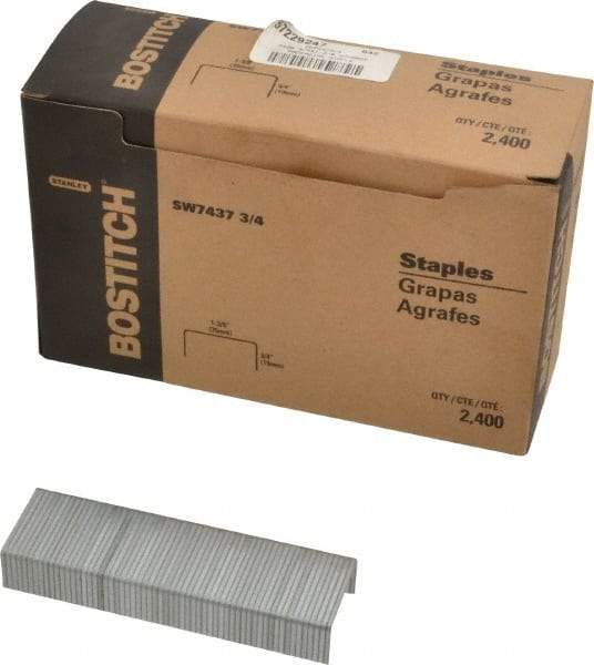 Stanley Bostitch - 1-3/8" Wide Steel Crown Staples - 3/4" Leg Length - USA Tool & Supply