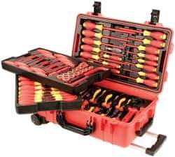 Wiha - 80 Piece Insulated Hand Tool Set - Comes in Molded Rolling Custom Tool Box - USA Tool & Supply