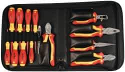 Wiha - 14 Piece Insulated Hand Tool Set - Comes in Zippered Carrying Case - USA Tool & Supply