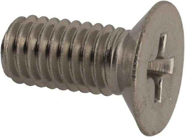 Made in USA - #10-32 UNF, 7/16" OAL Phillips Drive Machine Screw - Flat Head, Grade 18-8 Stainless Steel, Without Washer - USA Tool & Supply
