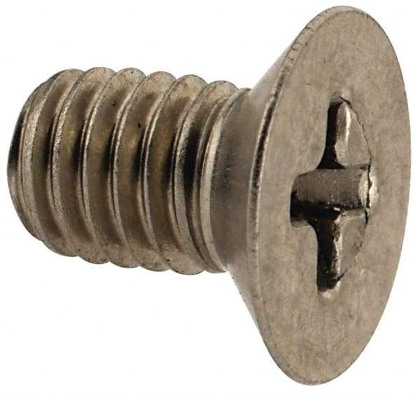 Made in USA - #10-32 UNF, 5/16" OAL Phillips Drive Machine Screw - Flat Head, Grade 18-8 Stainless Steel, Without Washer - USA Tool & Supply