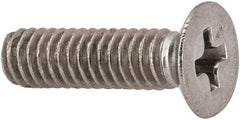 Made in USA - #8-32 UNC, 5/8" OAL Phillips Drive Machine Screw - Flat Head, Grade 18-8 Stainless Steel, Passivated Finish, Without Washer - USA Tool & Supply