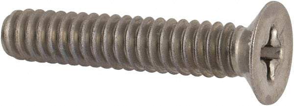 Made in USA - #10-24 UNC, 1" OAL Phillips Drive Machine Screw - Flat Head, Grade 18-8 Stainless Steel, Without Washer - USA Tool & Supply