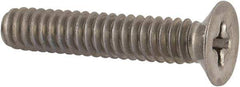 Made in USA - #10-24 UNC, 1" OAL Phillips Drive Machine Screw - Flat Head, Grade 18-8 Stainless Steel, Without Washer - USA Tool & Supply