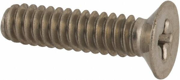 Made in USA - #10-24 UNC, 3/4" OAL Phillips Drive Machine Screw - Flat Head, Grade 18-8 Stainless Steel, Without Washer - USA Tool & Supply