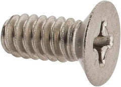 Made in USA - #10-24 UNC, 7/16" OAL Phillips Drive Machine Screw - Flat Head, Grade 18-8 Stainless Steel, Without Washer - USA Tool & Supply