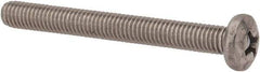 Made in USA - #10-32 UNF, 1-3/4" Length Under Head Phillips Drive Machine Screw - Pan Head, Grade 18-8 Stainless Steel, Uncoated, Without Washer - USA Tool & Supply