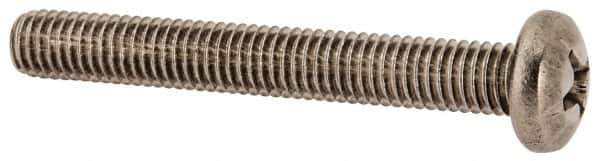 Made in USA - #10-32 UNF, 1-1/2" Length Under Head Phillips Drive Machine Screw - Pan Head, Grade 18-8 Stainless Steel, Black Oxide Finish, Without Washer - USA Tool & Supply