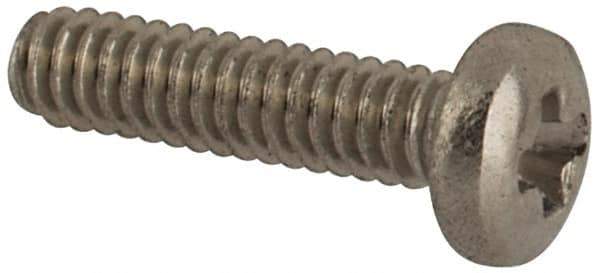 Made in USA - #0-80 UNF, 1/4" Length Under Head Phillips Drive Machine Screw - Pan Head, Grade 18-8 Stainless Steel, Black Oxide Finish, Without Washer - USA Tool & Supply