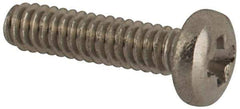 Made in USA - #0-80 UNF, 1/4" Length Under Head Phillips Drive Machine Screw - Pan Head, Grade 18-8 Stainless Steel, Black Oxide Finish, Without Washer - USA Tool & Supply