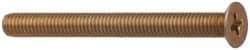 Made in USA - #8-32 UNC, 2" OAL Phillips Drive Machine Screw - Flat Head, Grade 3 Steel, Yellow Cadmium-Plated Finish, Without Washer - USA Tool & Supply