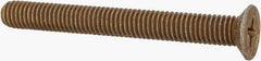 Made in USA - #10-32 UNF, 1-3/4" OAL Phillips Drive Machine Screw - Flat Head, Grade 3 Steel, Yellow Cadmium-Plated Finish, Without Washer - USA Tool & Supply