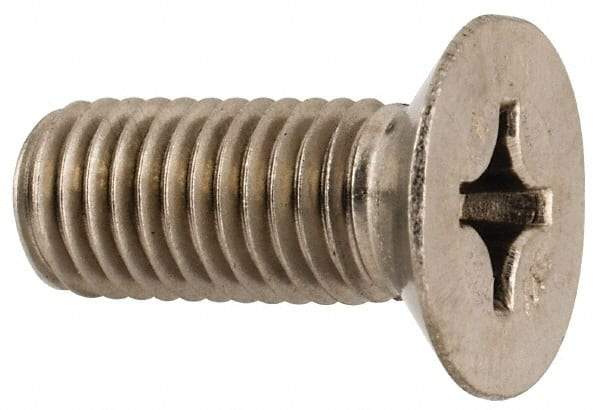 Made in USA - 1/4-28 UNF, 5/8" OAL Phillips Drive Machine Screw - Flat Head, Grade 18-8 Stainless Steel, Passivated Finish, Without Washer - USA Tool & Supply