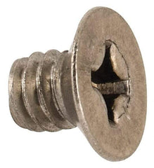 Made in USA - 1/4-20 UNC, 5/16" OAL Phillips Drive Machine Screw - Flat Head, Grade 18-8 Stainless Steel, Without Washer - USA Tool & Supply
