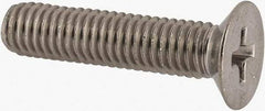 Made in USA - #10-32 UNF, 7/8" OAL Phillips Drive Machine Screw - Flat Head, Grade 18-8 Stainless Steel, Without Washer - USA Tool & Supply