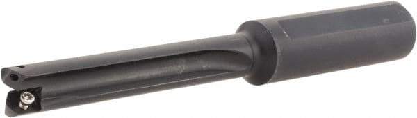 Allied Machine and Engineering - Series 0, 33/64 to 11/16" Diam, 3/4" Diam Straight Shank, Straight Flute Spade Drill - 2-1/2" Max Depth, 3-27/64" Body Length, 5-11/16" OAL, Standard Length, Through Coolant - USA Tool & Supply