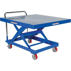 Vestil - 1,000 Lb Capacity Hydraulic Scissor Auto Hite Cart - 14" to 34" Lift Height, 48" Platform Length x 48" Platform Width - USA Tool & Supply