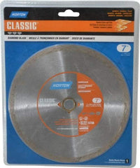 Norton - 7" Diam, 5/8" Arbor Hole Diam, Wet & Dry Cut Saw Blade - Diamond-Tipped, Standard Round Arbor - USA Tool & Supply