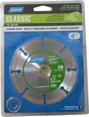 Norton - 4-1/2" Diam, 5/8 & 7/8" Arbor Hole Diam, Wet & Dry Cut Saw Blade - Diamond-Tipped, Standard Round Arbor - USA Tool & Supply