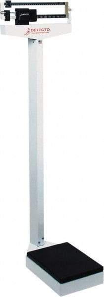 Detecto - Beam Display, 400 Lb. Capacity, Eye-Level Mechanical Beam Scale without Height Rod - 4 Ounce Graduation, 59" High, 10-1/2" Platform Length x 14-1/2" Width - USA Tool & Supply